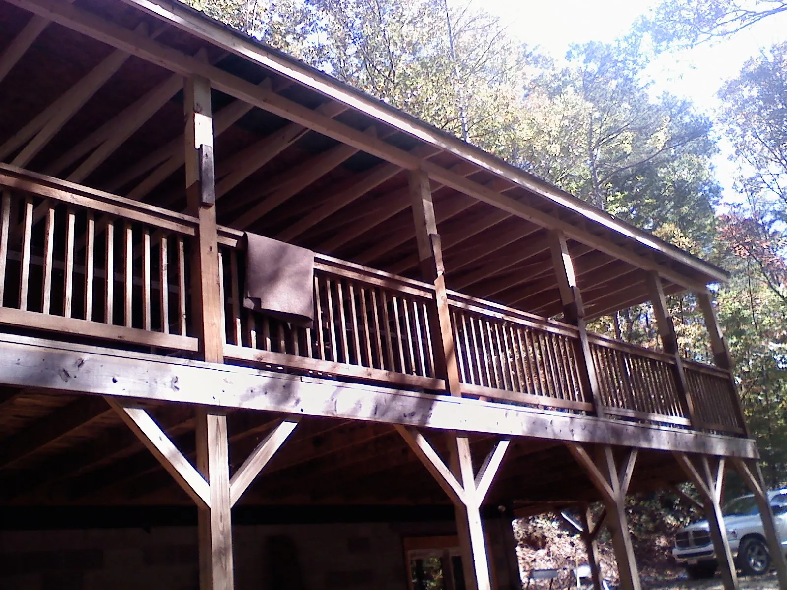 Timber framing under a new elevated porch and deck — Roof Leak Repair in Bronx by Roofing Brothers